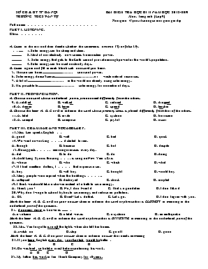 Đề kiểm tra học kỳ II môn Tiếng Anh Lớp 9 - Năm học 2018-2019 - Trường THCS Văn Tự
